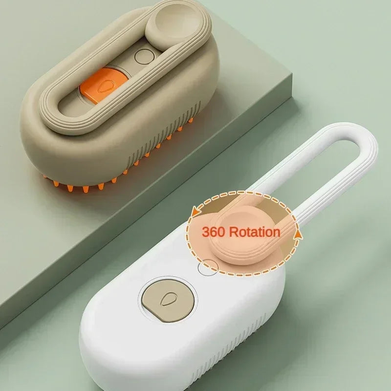 Electric Cat Grooming Brush with Steam Spray – 3‑in‑1 Rechargeable Hair Removal Comb