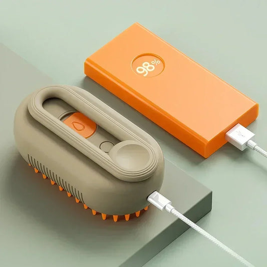 Electric Cat Grooming Brush with Steam Spray – 3‑in‑1 Rechargeable Hair Removal Comb